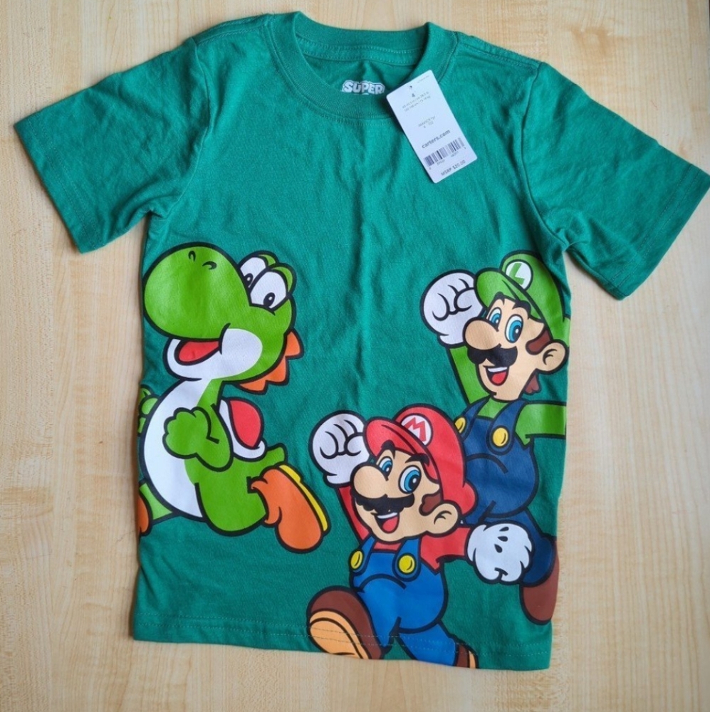 New! Super Mario Yoshi Short Sleeve T shirt, Size 4.